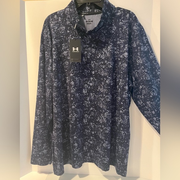 Under Armour UA Playoff Printed Stretch LS 1/4Zip UPF50 Active Top Golf Pullover - Picture 6 of 13